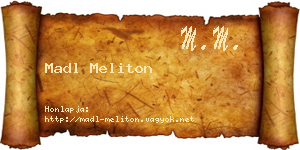 Madl Meliton névjegykártya
